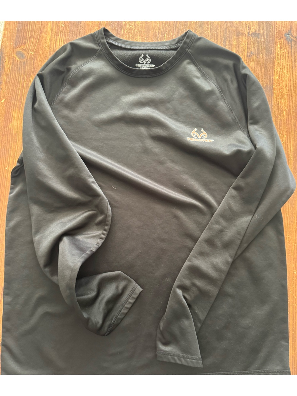 Realtree Black Long Sleeve Crewneck with Small Logo
